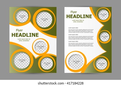 Vector flyer template design. For business brochure, leaflet or magazine cover