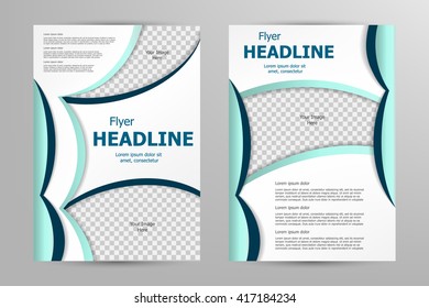 Vector flyer template design. For business brochure, leaflet or magazine cover