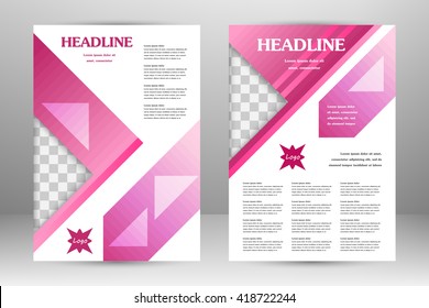 Vector flyer template design. For business brochure, leaflet or magazine cover