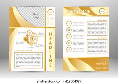 Vector flyer template design. For business brochure, leaflet or magazine cover