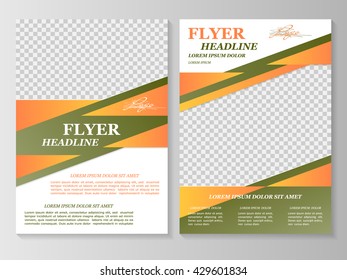 Vector flyer template design. For business brochure, leaflet or magazine cover