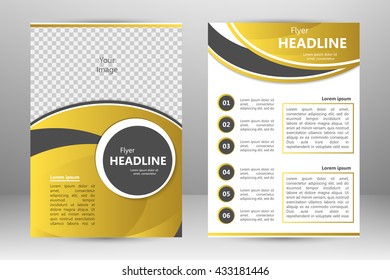 Vector flyer template design. For business brochure, leaflet or magazine cover