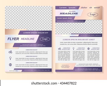 Vector flyer template design. For business brochure, leaflet or magazine cover.
