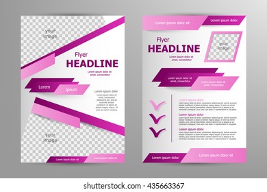 Vector flyer template design. For business brochure, leaflet or magazine cover