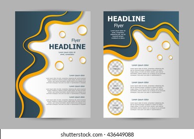 Vector flyer template design. For business brochure, leaflet or magazine cover
