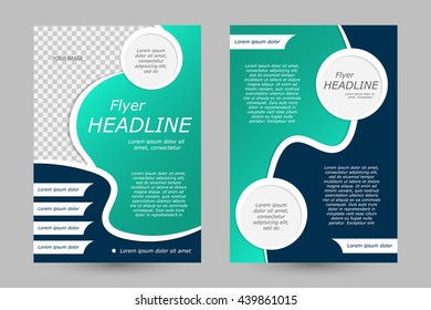 Vector flyer template design. For business brochure, leaflet or magazine cover