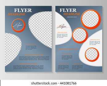 Vector flyer template design. For business brochure, leaflet or magazine cover.
