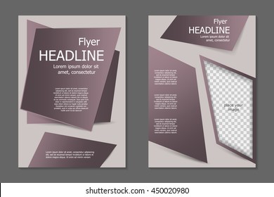 Vector flyer template design. For business brochure, leaflet or magazine cover