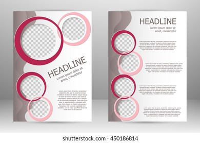 Vector flyer template design. For business brochure, leaflet or magazine cover