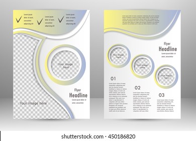 Vector flyer template design. For business brochure, leaflet or magazine cover