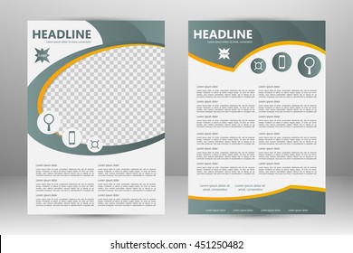 Vector flyer template design. For business brochure, leaflet or magazine cover