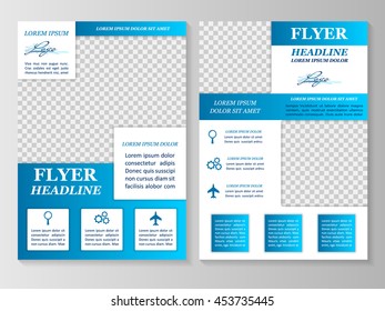 Vector flyer template design. For business brochure, leaflet or magazine cover