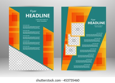 Vector flyer template design. For business brochure, leaflet or magazine cover