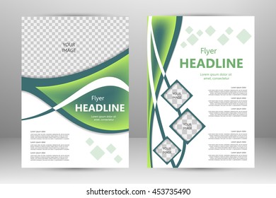 Vector flyer template design. For business brochure, leaflet or magazine cover