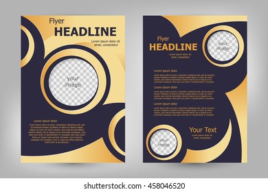 Vector flyer template design. For business brochure, leaflet or magazine cover