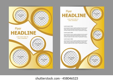 Vector flyer template design. For business brochure, leaflet or magazine cover