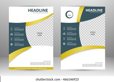 Vector flyer template design. For business brochure, leaflet or magazine cover