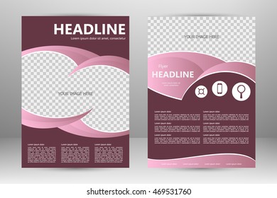 Vector flyer template design. For business brochure, leaflet or magazine cover