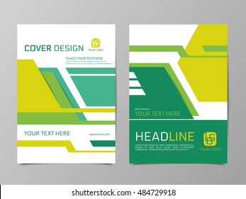 Vector flyer template design. For business brochure, leaflet or magazine cover. Green color