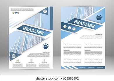 Vector flyer template design. For business brochure, leaflet or magazine cover
