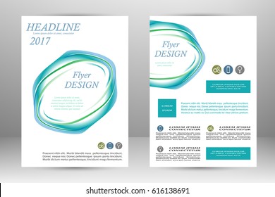 Vector flyer template design. For business brochure, leaflet or magazine cover