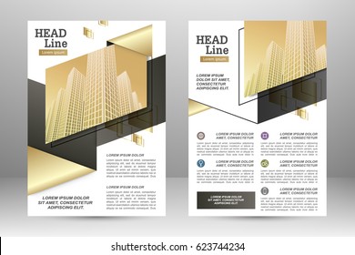 Vector flyer template design. For business brochure, leaflet or magazine cover
