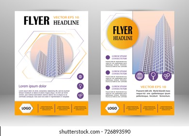 Vector flyer template design. For business brochure, leaflet or magazine cover