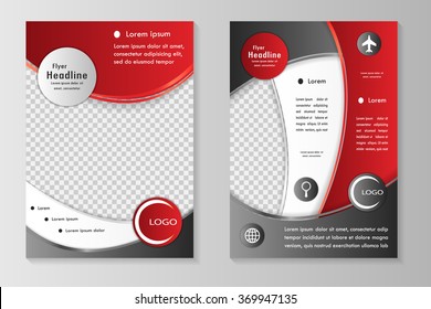 Vector flyer template design with front page and back page. Business brochure or cover