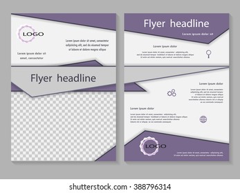 Vector flyer template design with front page and back page. Business brochure or cover