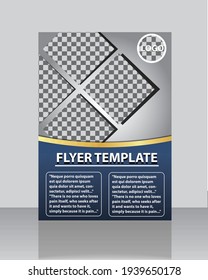 Vector flyer template design,flyer mockup.