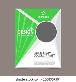 Vector flyer template of green. Vector illustration.