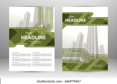 Vector flyer template layout design. For business brochure, poster, annual report, leaflet, magazine or book cover