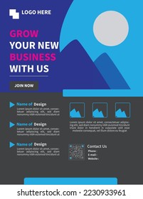 Vector flyer template, A trendy flyer design, Vector flyer layout.