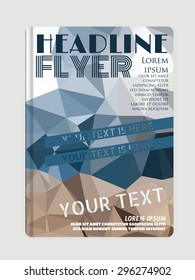 Vector Flyer Template with Watercolor. Abstract Background