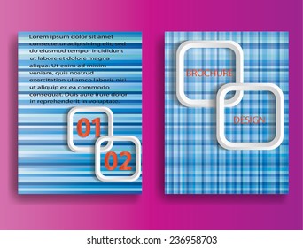 Vector Flyer Templates. Brochure Design with Stripes and Square Elements. 