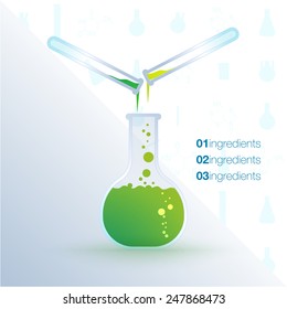 Vector flyer with test tubes and formulas
