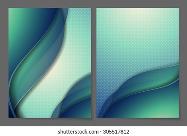 vector flyeres with wavy lines and texture . Eps10