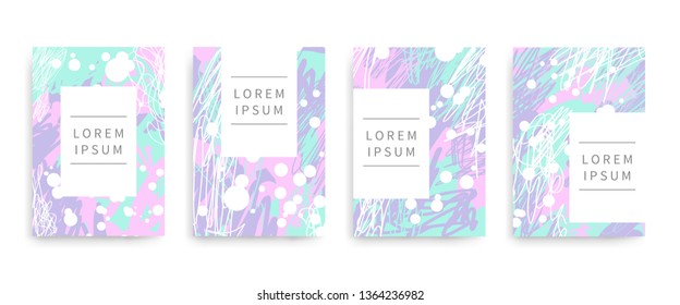 Vector Flyers, banners, poster, cards, brochure with colorful abstract design. Trendy creative flyer design with bright colorful background. Vector editable illustration