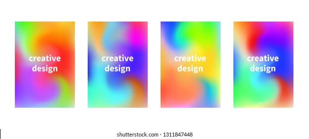 Vector flyers with liquid colorful vibrant background. Creative deign. Vector graphics
