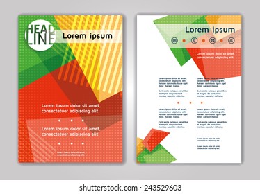 vector flyers templates brochures A4 size, abstract examples