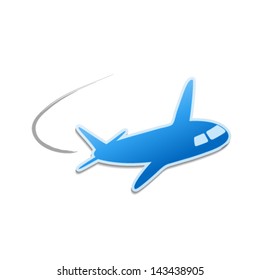 Vector flying airplane - icon, symbol for quick delivery