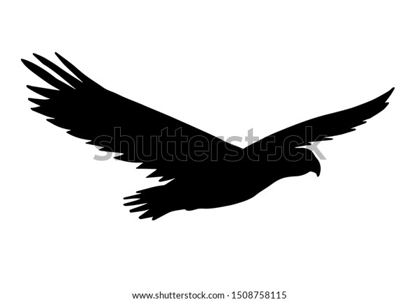 Vector Flying American Eagle Silhouette Isolated Stock Vector (Royalty ...