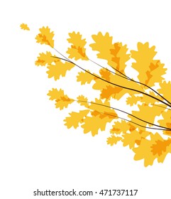 Vector flying autumn leaves background with space for text
