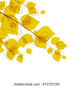 Vector flying autumn leaves background with space for text