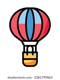 Vector flying balloon icon isolated on white 