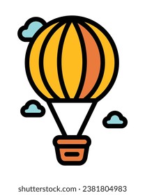 Vector flying balloon icon isolated on white 