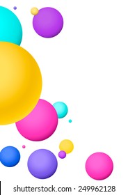 Vector flying balls. Vector illustration.