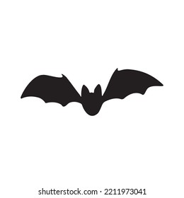Vector flying bat silhouette isolated on white background