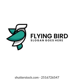 Vector flying bird simple mascot logo