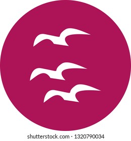 Vector Flying Crows Icon
